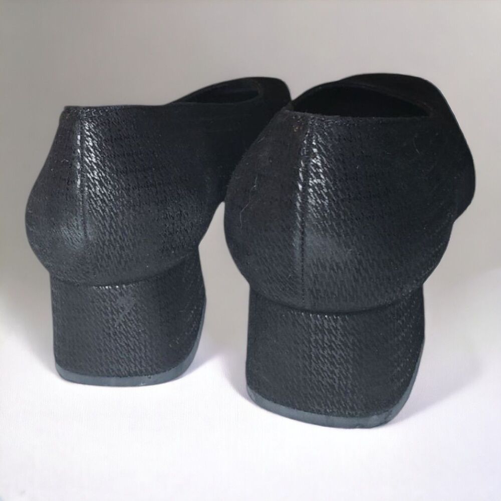 Stuart Weitzman Classic #90s Black Textured Squar… - image 4